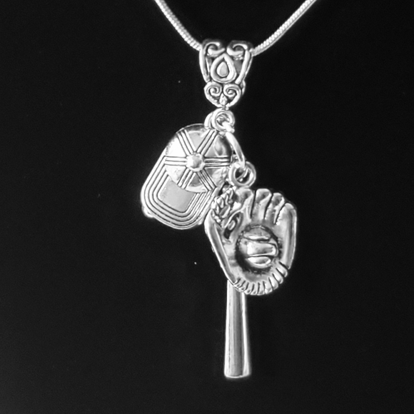 Baseball | Softball 24" \ .925 Sterling Silver Necklace - Picture 3 of 4